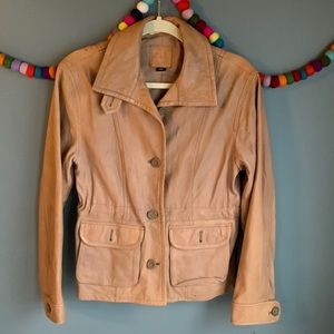 GAP genuine leather cargo utility jacket